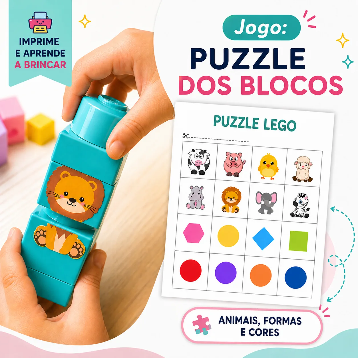 Puzzle com blocos LEGO